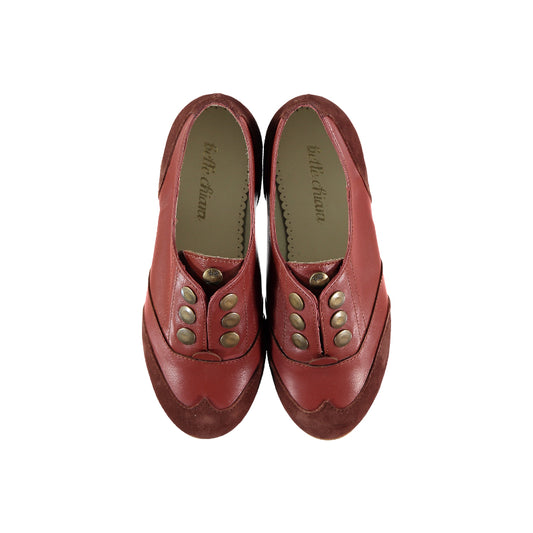 Belle Chiara Rust Leather Suede Oxford