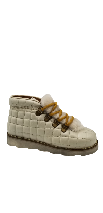 Pepe' ES X LS Off White Lace Up Quilted Fur High Top 818