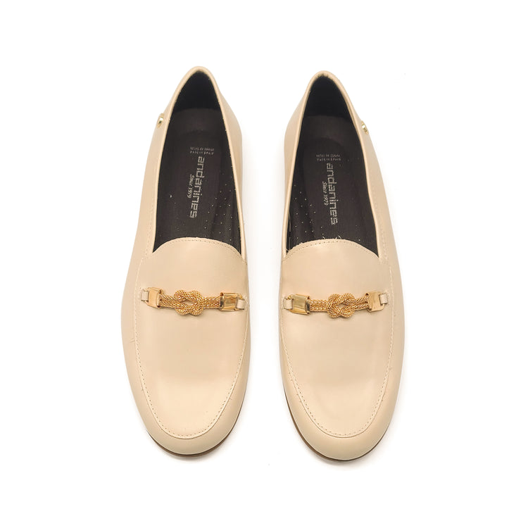 Andanines Cream Gold Chain Slip On 221472