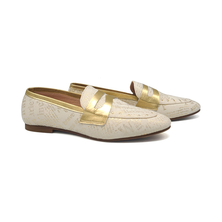 Maria Catalan Gold Letters Slip On 505712