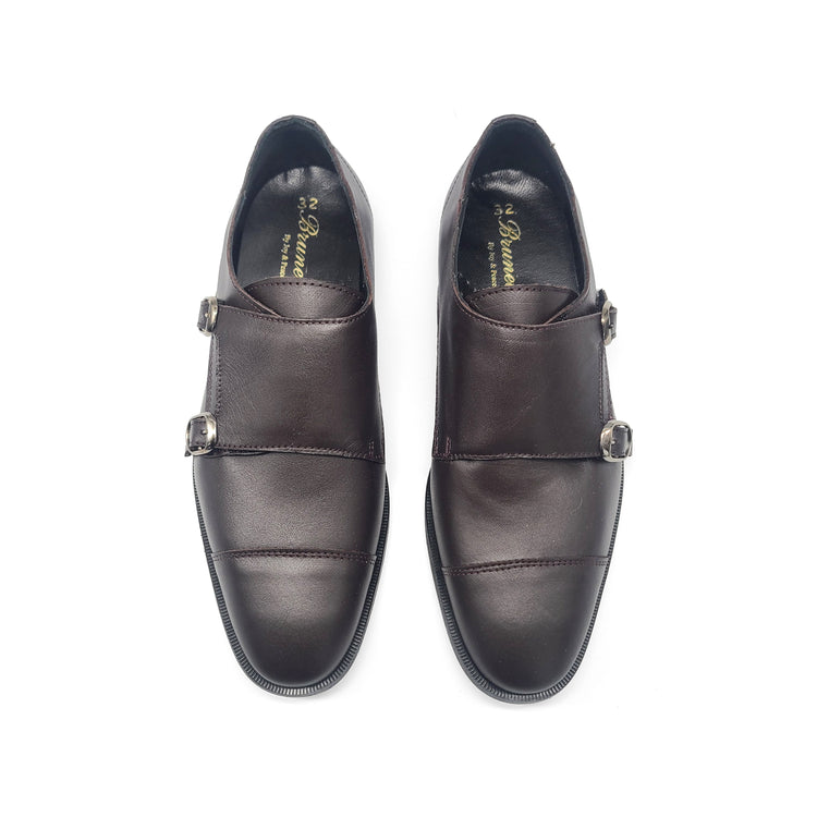 Brunellis Dark Brown Monk Dress Shoe 236