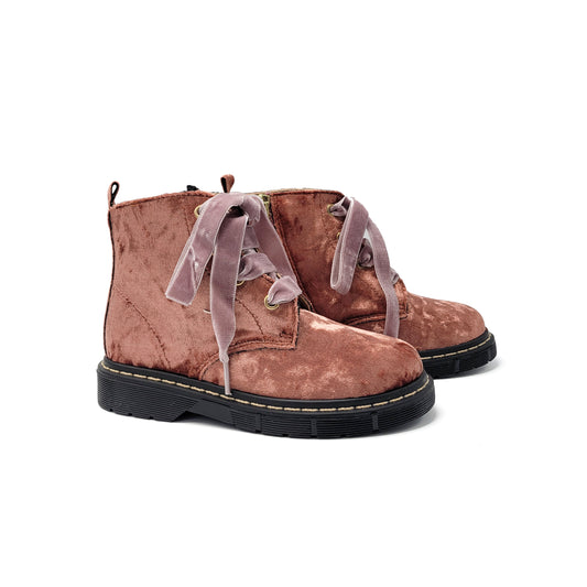Confetti Pink Crushed Velvet Boot 8200