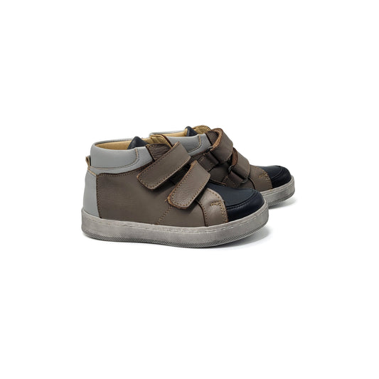 Confetti Taupe & Grey Velcro Hi Top Sneaker 2622