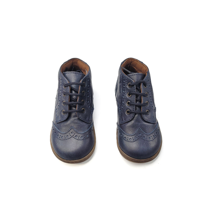 Pepe Two Navy Wingtip Lace Baby Bootie