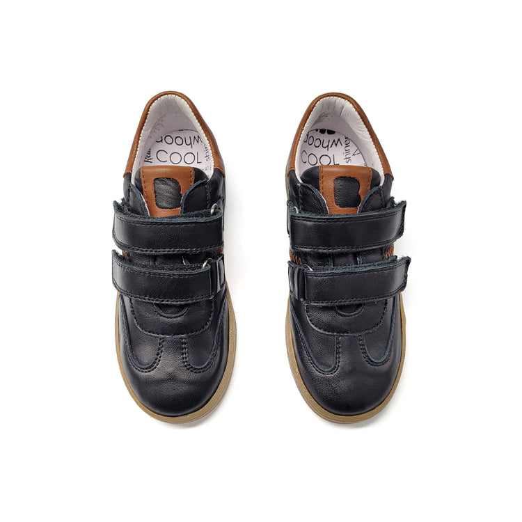 Bo-Bell Euro Black Cognac Velcro Sneaker