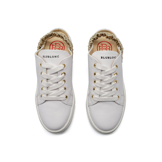 Blublonc Diana White Opulence Slingback Sneaker – Laced Shoe Inc