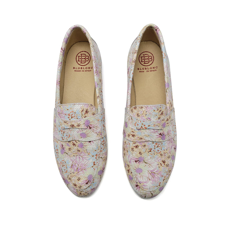 Blublonc Caylee Pastel Flowers Penny Loafer