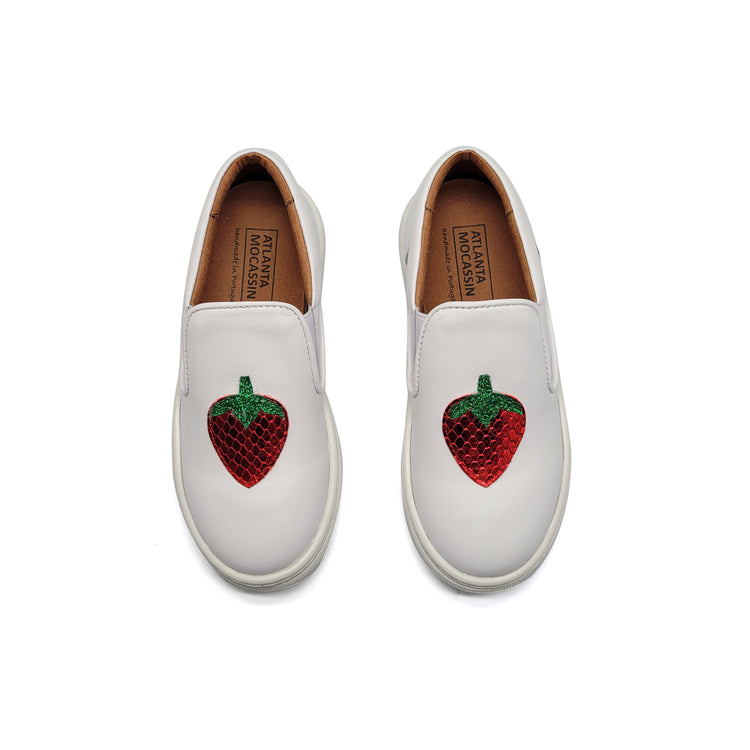 Atlanta Mocassin White Strawberry Slip On Sneaker 678