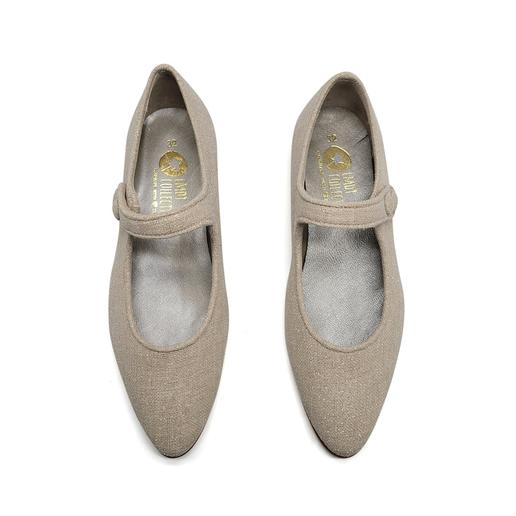LMDI Sparkle Linen Pointed Mary Jane 137018A