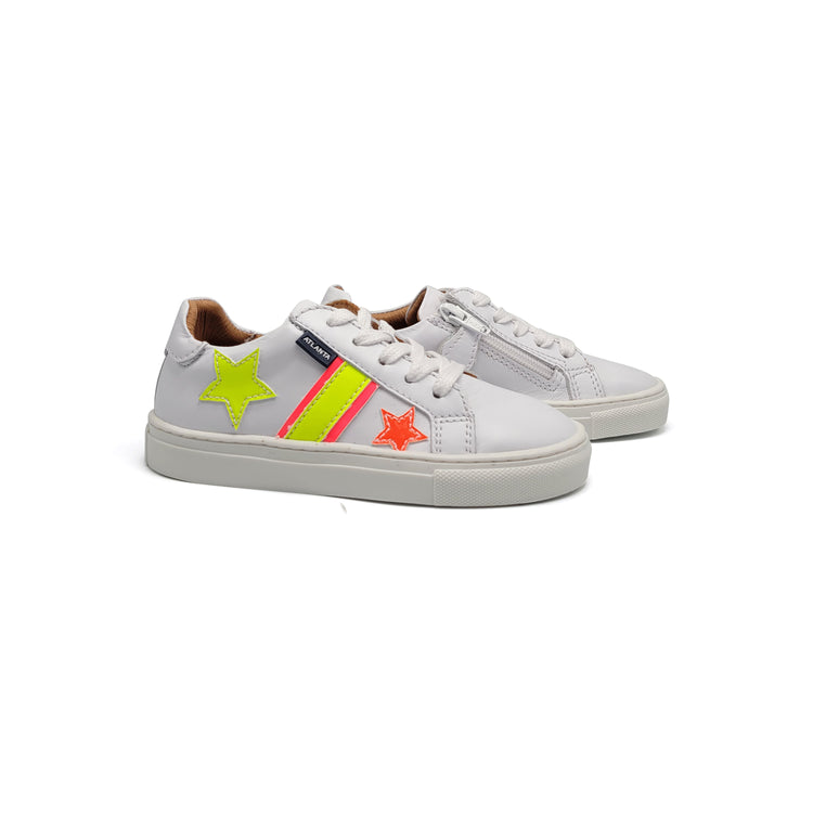 Atlanta Mocassin Neon Stars White Sneaker S106