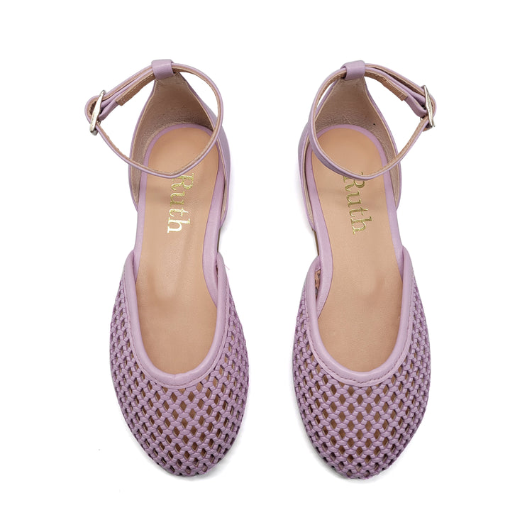 Ruth Secret Lilac Net Ankle Strap Dress Shoe 3729