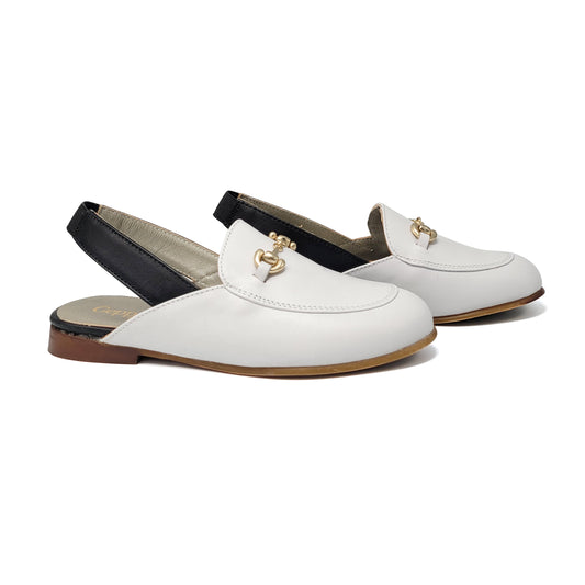 Geppettos White Leather Slingback 102080