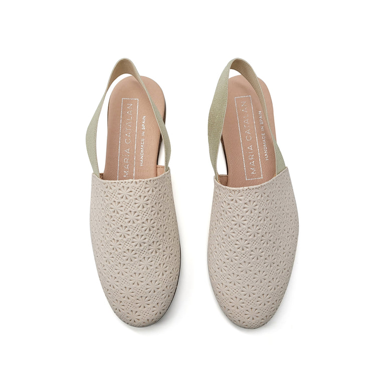 Maria Catalan Ivory Imprint Slingback 600715