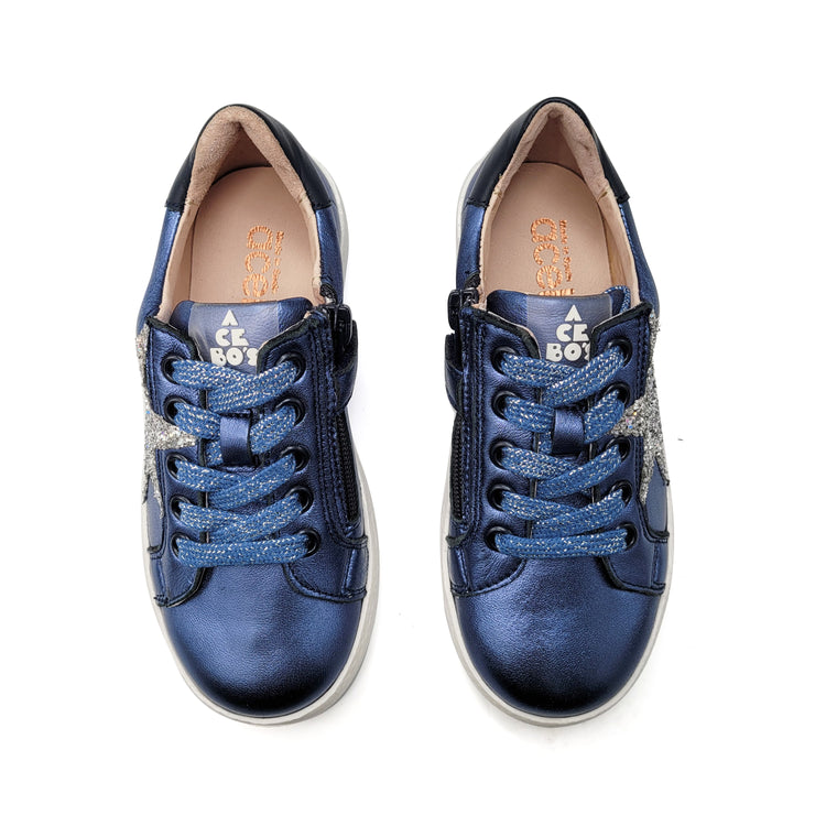 Acebos Navy Star Lace Up Sneaker 5461
