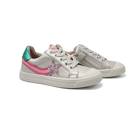 Acebos White Pink Shooting Star Lace Sneaker 5712