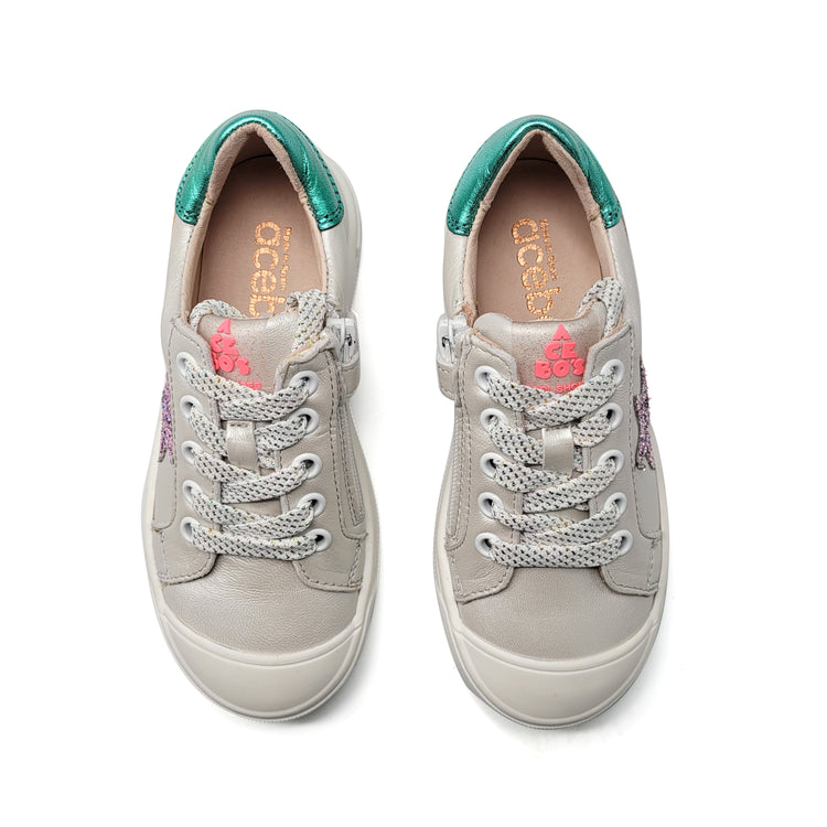 Acebos White Pink Shooting Star Lace Sneaker 5712