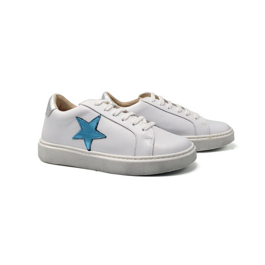 Confetti White Blue Star Lace Sneaker 3424