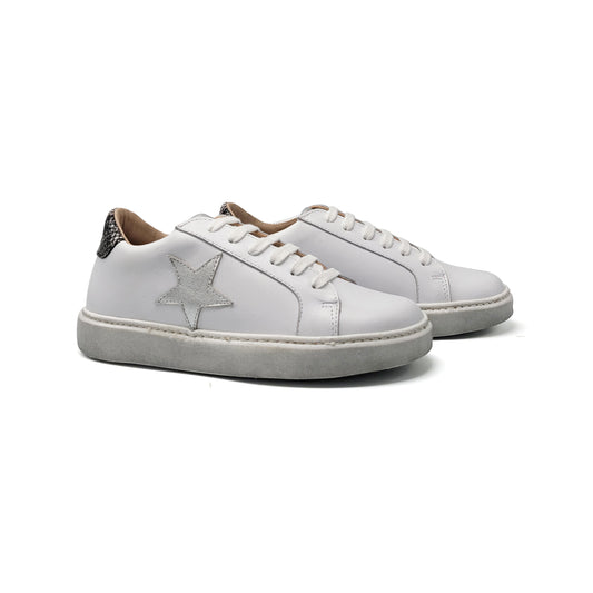 Confetti White Silver Star Lace Sneaker 3424