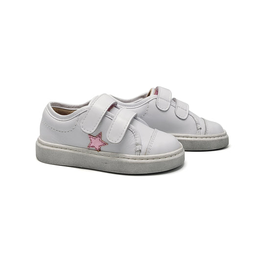 Confetti White Pink Star Velcro Sneaker 6027