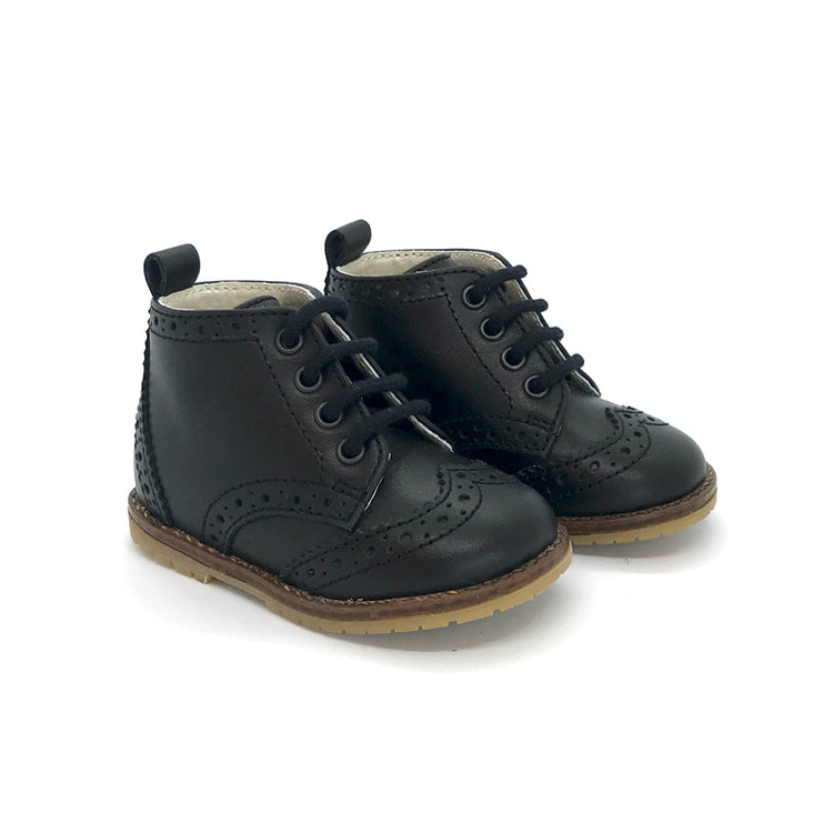 The Eugens Alexis Black Wingtip Lace up Bootie