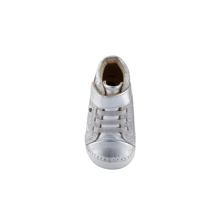 Oldsoles Silver Glitter First Walker High Top Sneaker 4030