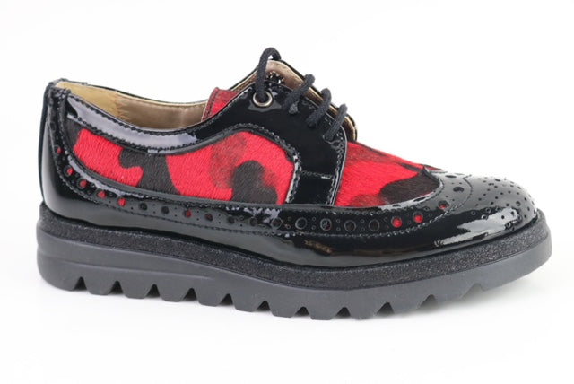 Papanatas Red Camo Black Leather Sneaker 4457X