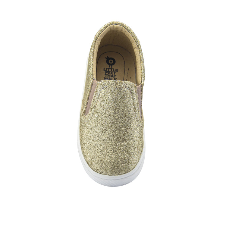 Oldsoles Gold Glitter Slip On Sneaker