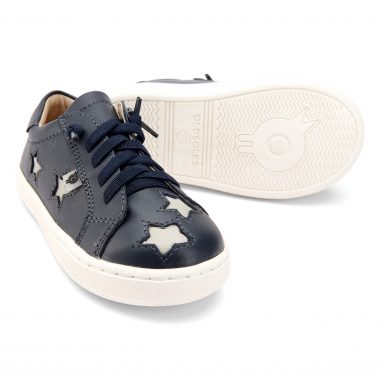 Oldsoles Navy Grey Star No Tie Side Zipper Sneaker 6088-21