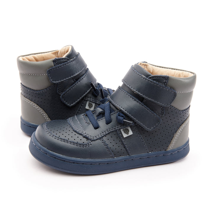 OldSoles Navy and Grey Velcro Hi Top Sneaker 6105