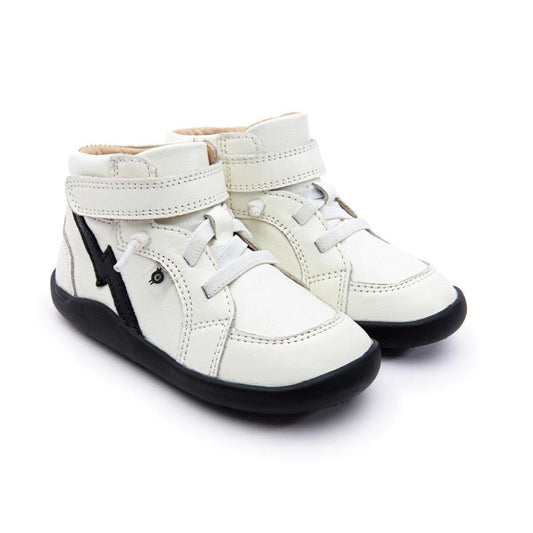 OldSoles White Black Lightening Velcro Hi Top Sneaker 8018