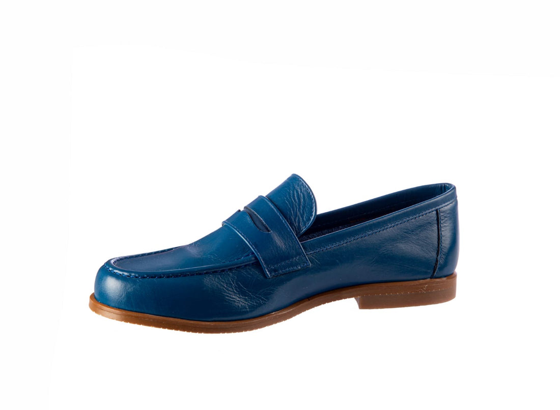 Papanatas Blue Leather Loafer 7040 – Laced Shoe Inc