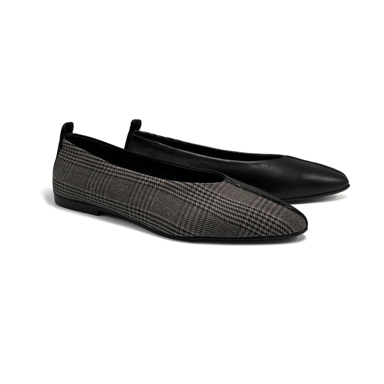 Blublonc Manda Grey Houndstooth Ballet Flat