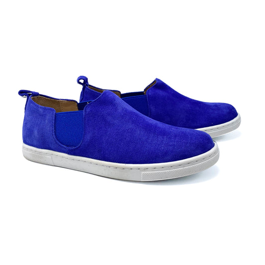 Manuela De Juan Cobolt Blue Nubuk Slip On Sneaker S2800