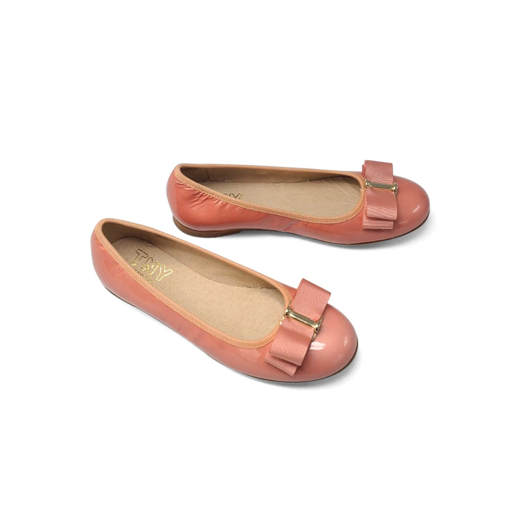TNY Pink Rouge Patent Bow Ballet Flat
