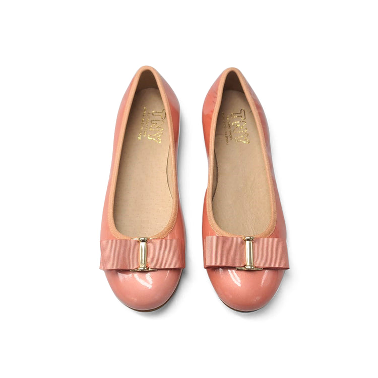 TNY Pink Rouge Patent Bow Ballet Flat