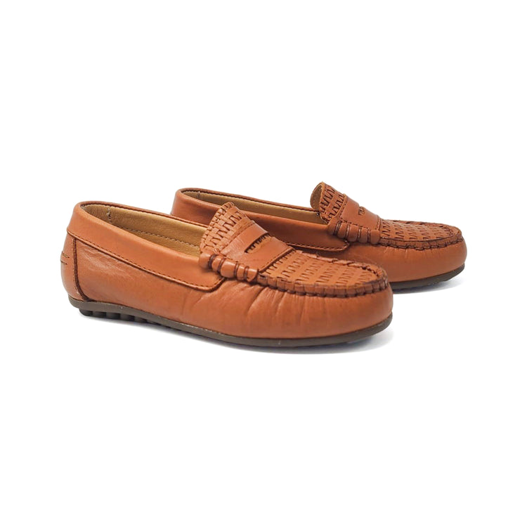 LMDI Cognac Woven Penny Loafer