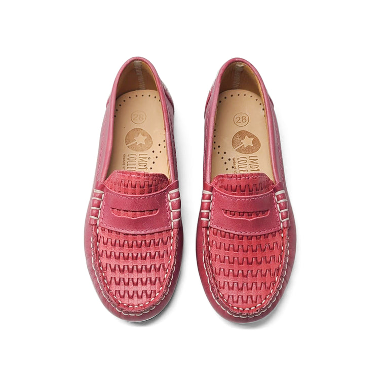 LMDI Magenta Pink Woven Penny Loafer