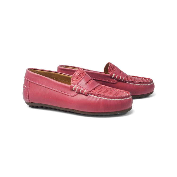 LMDI Magenta Pink Woven Penny Loafer