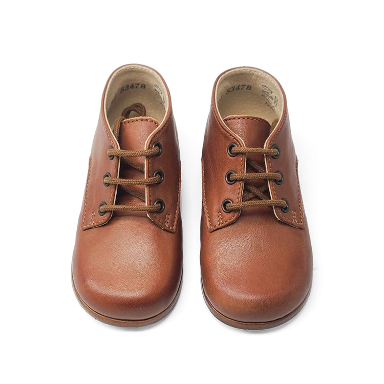 The Eugens Plato Cognac Lace Up First Walker