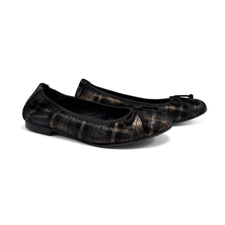 Blublonc Luisa Bronze Plaid Ballet Flat