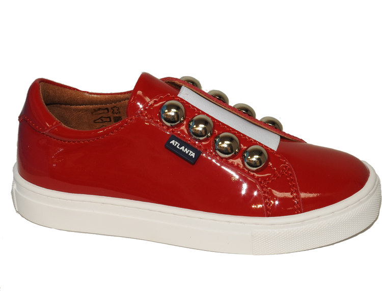 Atlanta Red Studded Slip On Sneaker