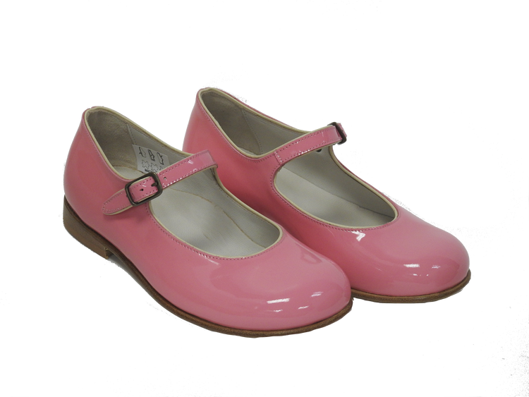 Pepe' Bubblegum Pink Patent Leather Buckle Mary Jane 1216