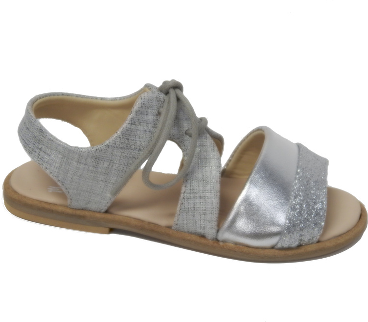 Manuela De Juan Silver Lace Sandal S2618