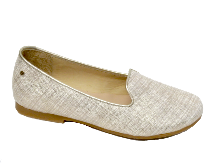 Manuela De Juan Gold Print Slip On Dress Shoe S2184