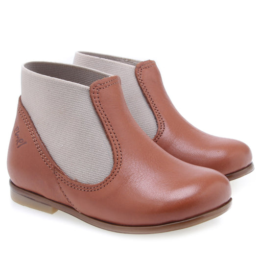 Emel Cognac Leather Slip On Bootie E2593