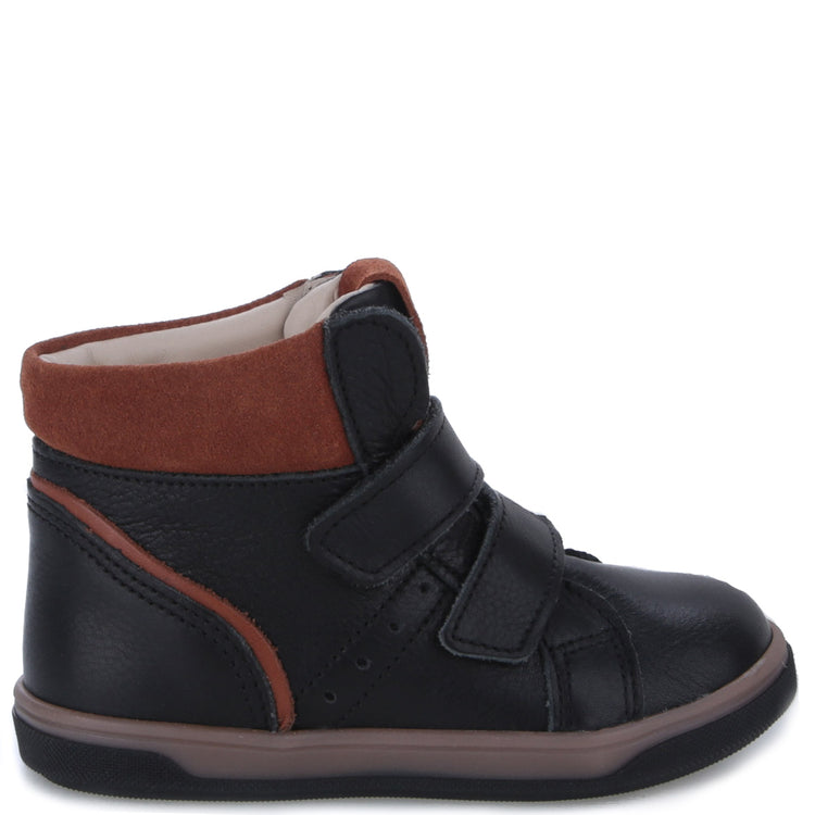 Emel Black Tan High Top Velcro Sneaker E2729