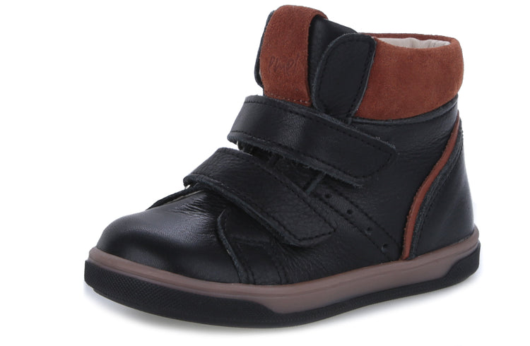 Emel Black Tan High Top Velcro Sneaker E2729