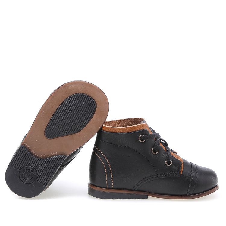 Emel Black and Cognac Baby Bootie E2438