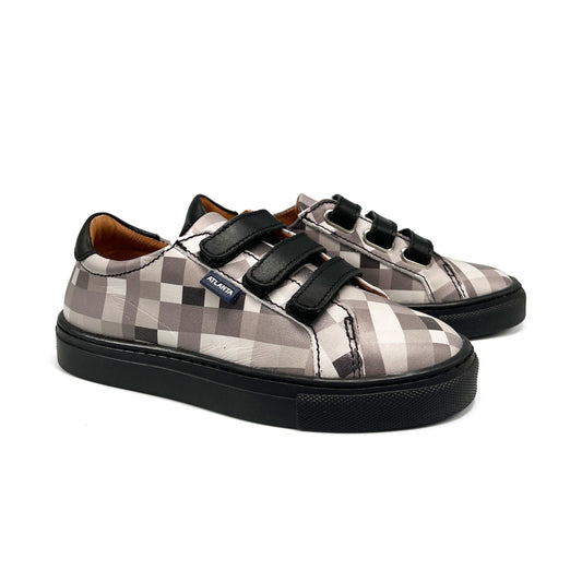 Atlanta Mocassin Grey Abstract Velcro Sneaker 523