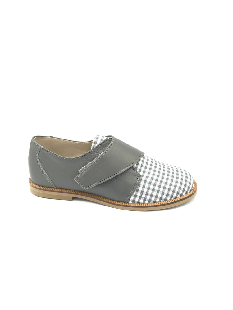 Hoo  Velcro Oxford Grey/White Checkered 2178